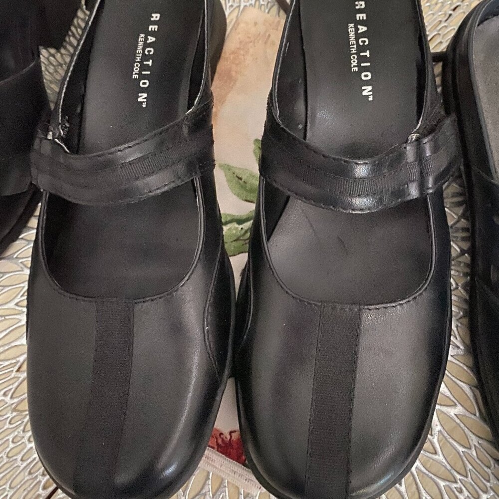 EUC~Kenneth Cole Reaction Womens "Van Go" Black Leather Mules Sz 6.5 - Picture 11 of 12